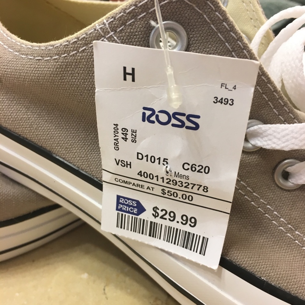 Converse Low Top Sneakers in Beige and White - Picture 3 of 5